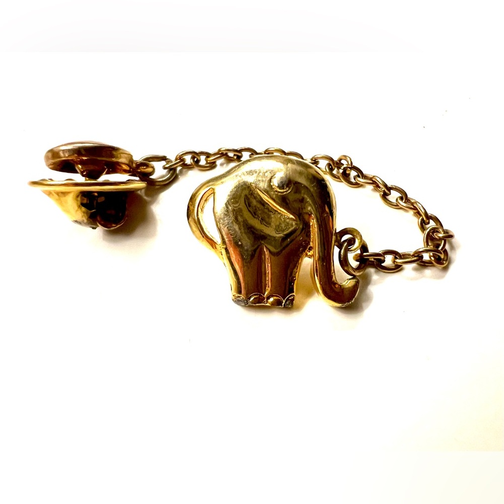 Vintage Elephant Chain Tie Pin or Clip